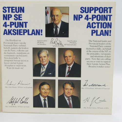 PW Botha - NP - 45 rpm seven single with booklet - 1987 Election