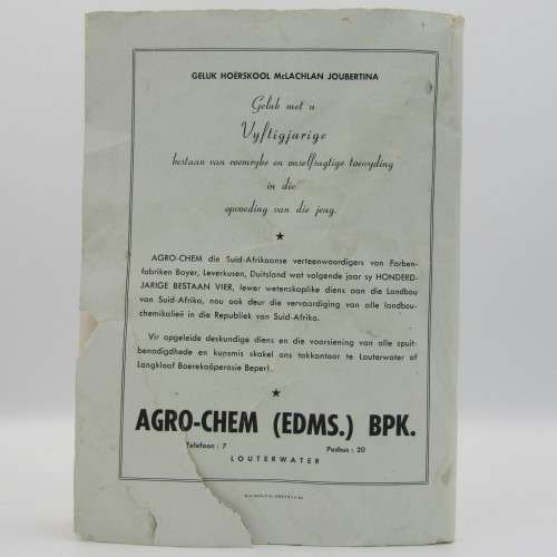 High School McLachlan 1912 to 1962 -  50 Years commemmorative book