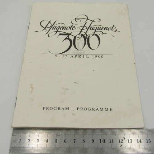 Huguenots 300 Years 1988 program with many newspaper cuttings - 2 programs included