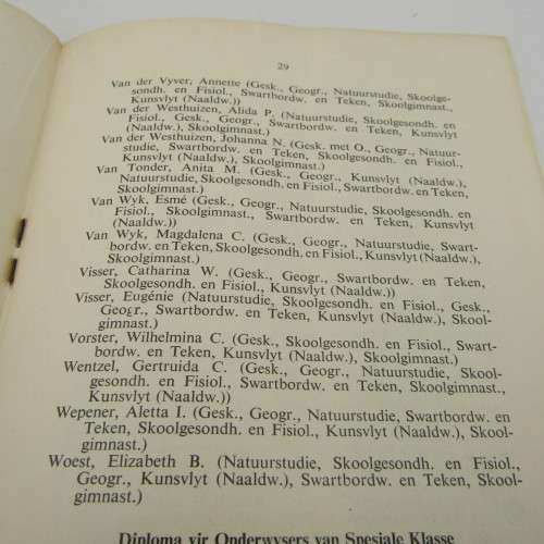 University of Stellenbosch - List of successful candidates