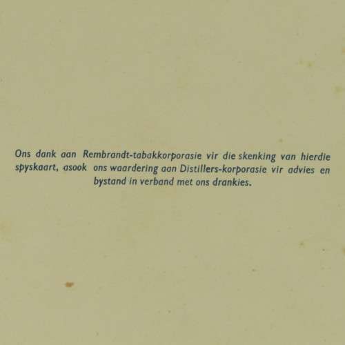 Huis Marais Stellenbosch Dinee 1951, 1952 and 1953 - programs Signed by attendees a rare find