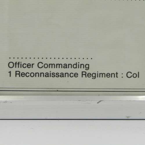 SADF 1 Reconnaissance regiment certificate - unused