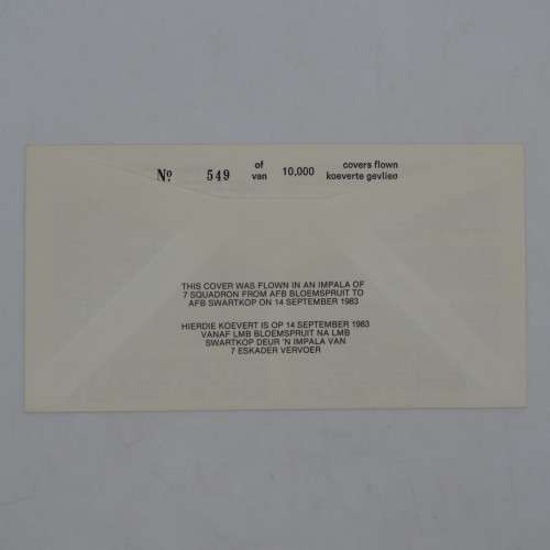 Invasion of K O S cover no 549 of 10000 flown in an Impala of 7 squadron - Signed