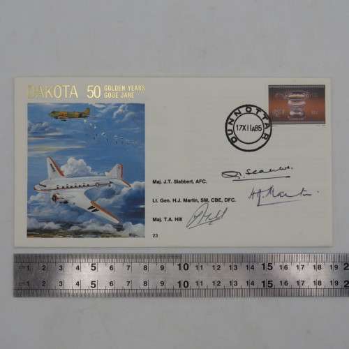 Dakota 50 years cover flown in a Dakota of 44 squadron no 427 of 10000 signed y AFC recipient Maj JT