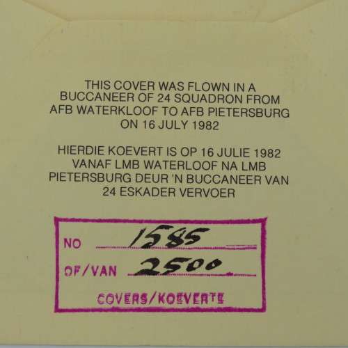 Buccaneer flown cover - 24 squadron no 1585 of 2500 with 2 signatures
