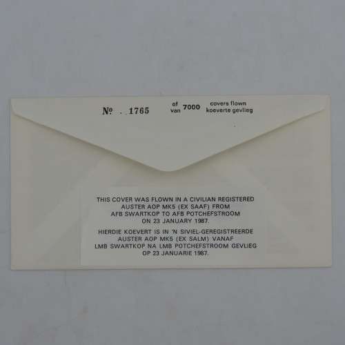 42nd anniversary of 42 squadron no 1765 of 7000 flown in a AUSTER AOP MK 5 and signed by major EL Br