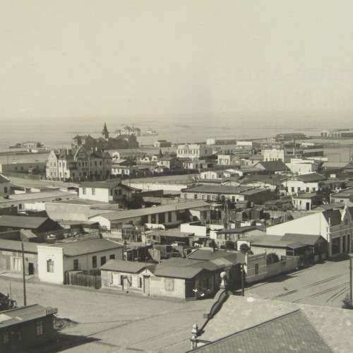 Photo by Erich Staebe of Omaruru of Swakopmund Hansa Hotel & Campe Backerei visible - early 1900`s
