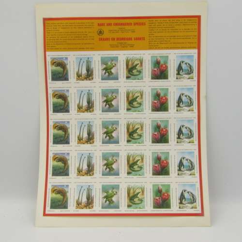 Rare & Endangered Species - 2 sheets of 30 stamps each unused rarely seen in sheets