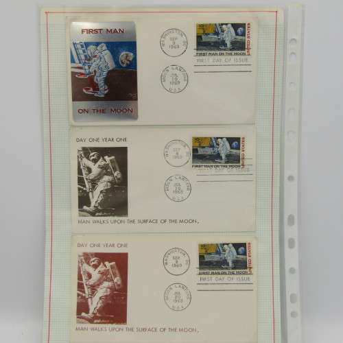 Lot of 5 Space related covers - First man in space - First man on the moon