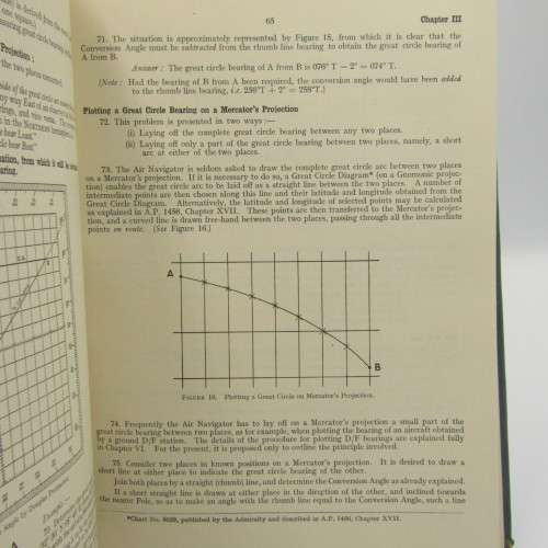 Air Navigation - Royal Air Force 1944 WW2 edition with Map in inside cover plus fold outs