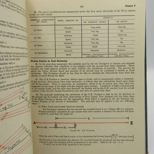 Air Navigation - Royal Air Force 1944 WW2 edition with Map in inside cover plus fold outs
