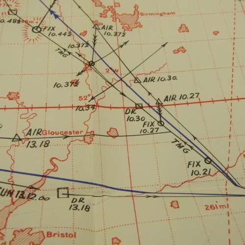 Air Navigation - Royal Air Force 1944 WW2 edition with Map in inside cover plus fold outs