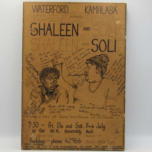 Framed poster for the play Shaleen and Soli - signed by cast / crew