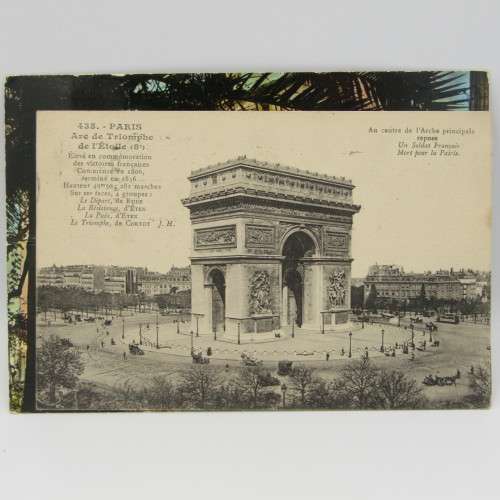 Lot of 7 postcards vintage with French Stamps or Frankings