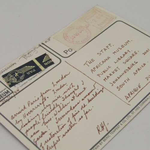 Lot of 7 postcards vintage with French Stamps or Frankings