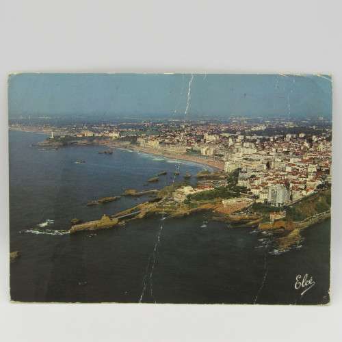 Lot of 7 postcards vintage with French Stamps or Frankings