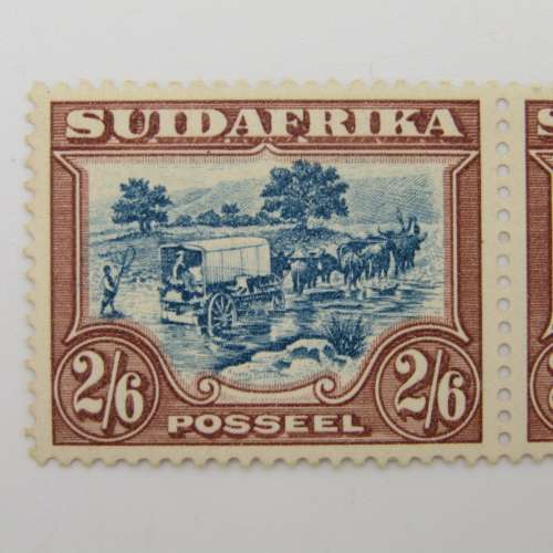 South Africa 2/6 stamp SACC 50a a mint pair with light hinge marks