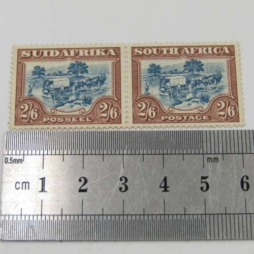 South Africa 2/6 stamp SACC 50a a mint pair with light hinge marks