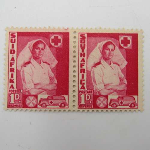South Africa War Effort stamp issue SACC 87-94 mint pairs - most lightly hinged