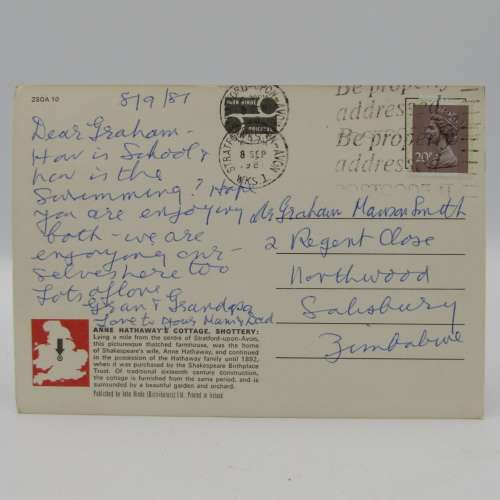Lot of 16 British postcards - all vintage and each one with a different QE 2 stamp