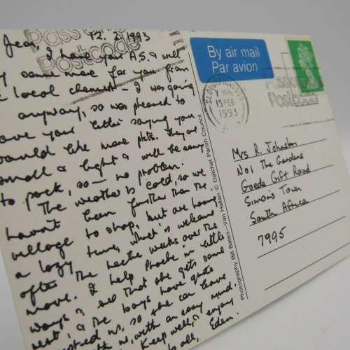 Lot of 10 Vintage British postcards - each one with a different stamp