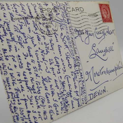 Lot of 10 Vintage British postcards - each one with a different stamp