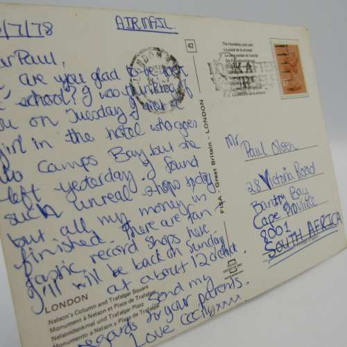 Lot of 10 Vintage British postcards - each one with a different stamp