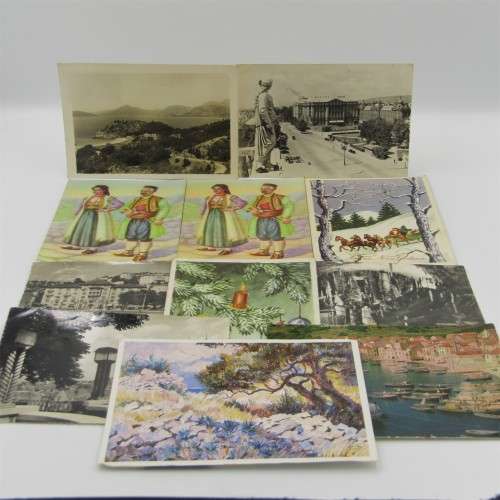 Lot of 11 Vintage Jugoslavija postcards - used with stamps