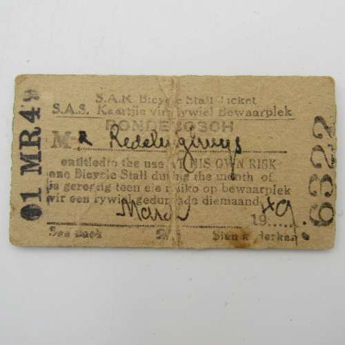 Lot of 3 x 1940`s train tickets to Rondebosch