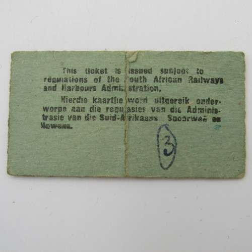 Lot of 3 x 1940`s train tickets to Rondebosch