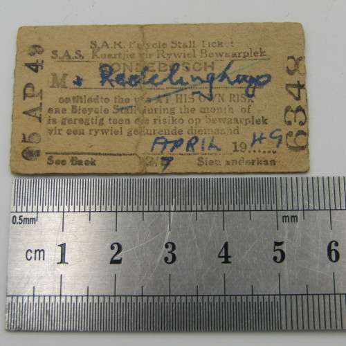 Lot of 3 x 1940`s train tickets to Rondebosch