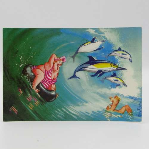 Lot of 6 vintage funny postcards