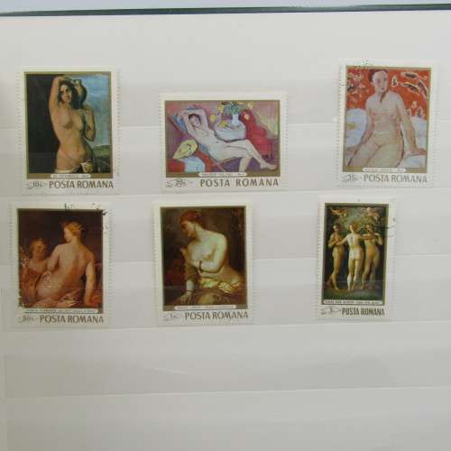 Thematic stamp collection in excellent condition album - Over 120 Art stamps
