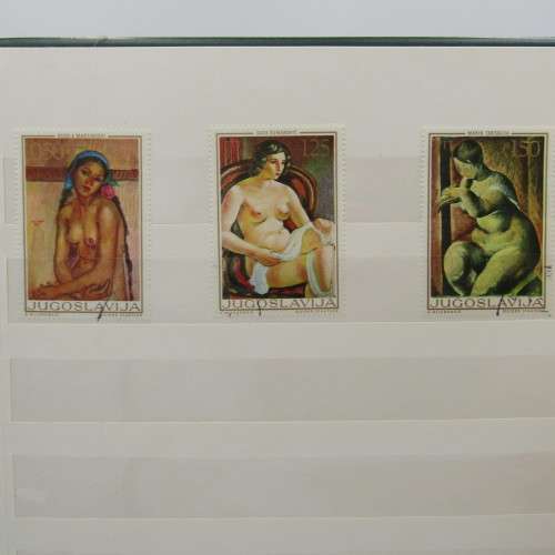 Thematic stamp collection in excellent condition album - Over 120 Art stamps