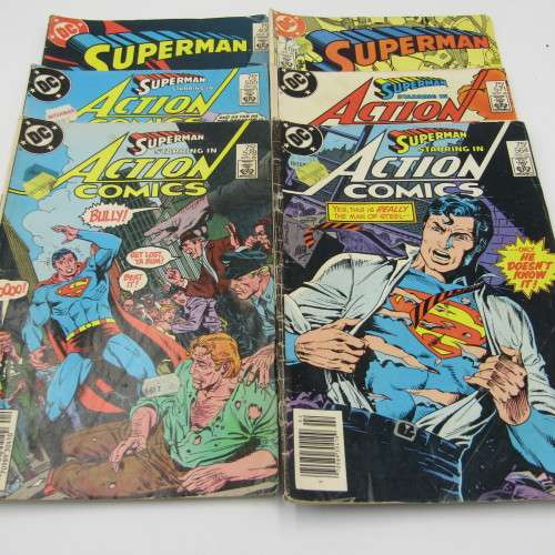 Lot of 6 original DC Superman comics No. 405, 418, 555, 564, 571, 578