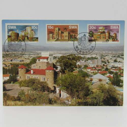 Lot of 5 SWA stamp sets on postcards - self made