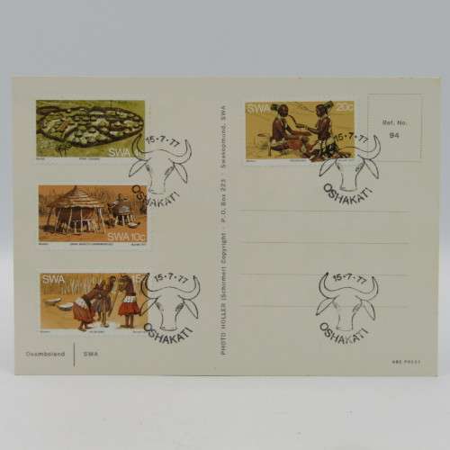 Lot of 5 SWA stamp sets on postcards - self made