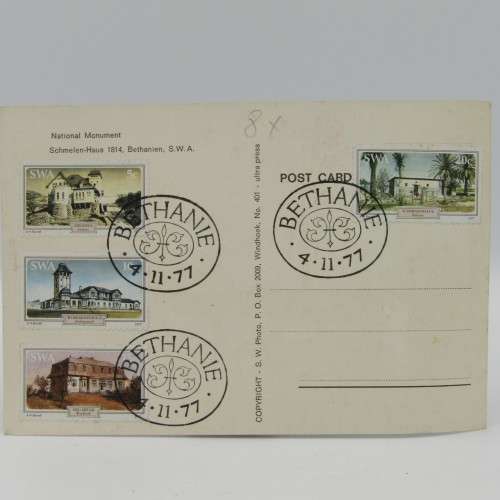 Lot of 5 SWA stamp sets on postcards - self made