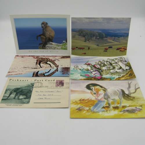 Lot of 25 postcards with animals - different shapes - most unused