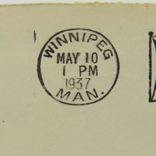 Canada 1937 Coronation cover cancelled Winnipeg 10 May 1937 with 3 cent stamp