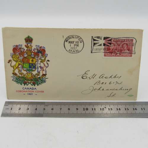 Canada 1937 Coronation cover cancelled Winnipeg 10 May 1937 with 3 cent stamp