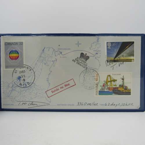 Tom McClean Atlantic Sailing cover 1983 - signed by him