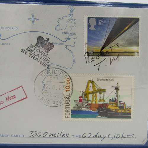 Tom McClean Atlantic Sailing cover 1983 - signed by him