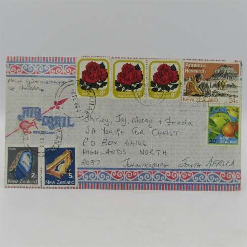 Letter sent from Waikanae, New Zealand to Johannesburg, South Africa