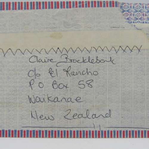 Letter sent from Waikanae, New Zealand to Johannesburg, South Africa