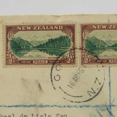 Registered Letter sent from Gore New Zealand to Rondebosch , South Africa