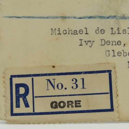 Registered Letter sent from Gore New Zealand to Rondebosch , South Africa