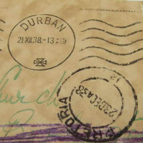 Letter sent from Durban to Pretoria - redirected to Salisbury House - with 1/2 cent stamp