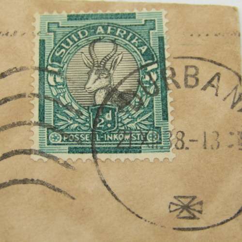 Letter sent from Durban to Pretoria - redirected to Salisbury House - with 1/2 cent stamp