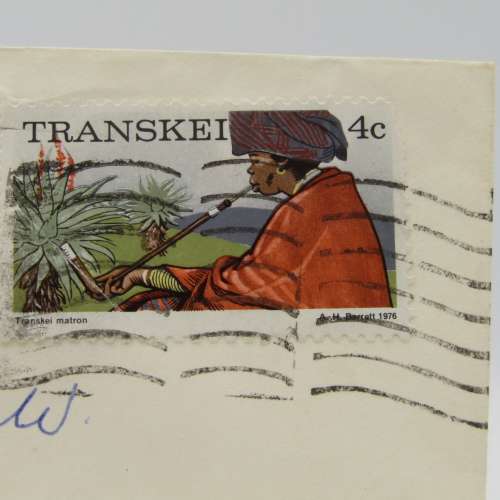 Letter sent from Umtata, Transkei to Strand , South Africa with 4c Transkei stamp cancelled